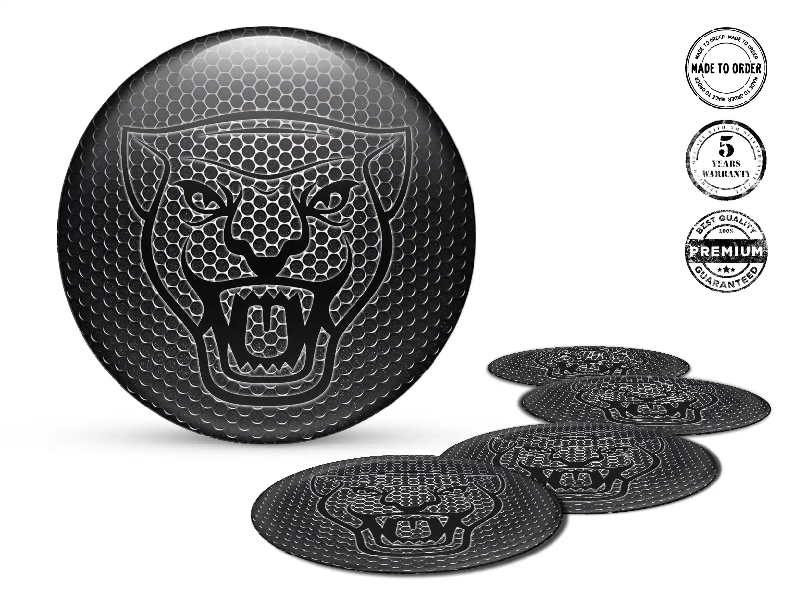 Jaguar Pegatina Bombada Diseño Emblemas de Rueda Alta Calidad